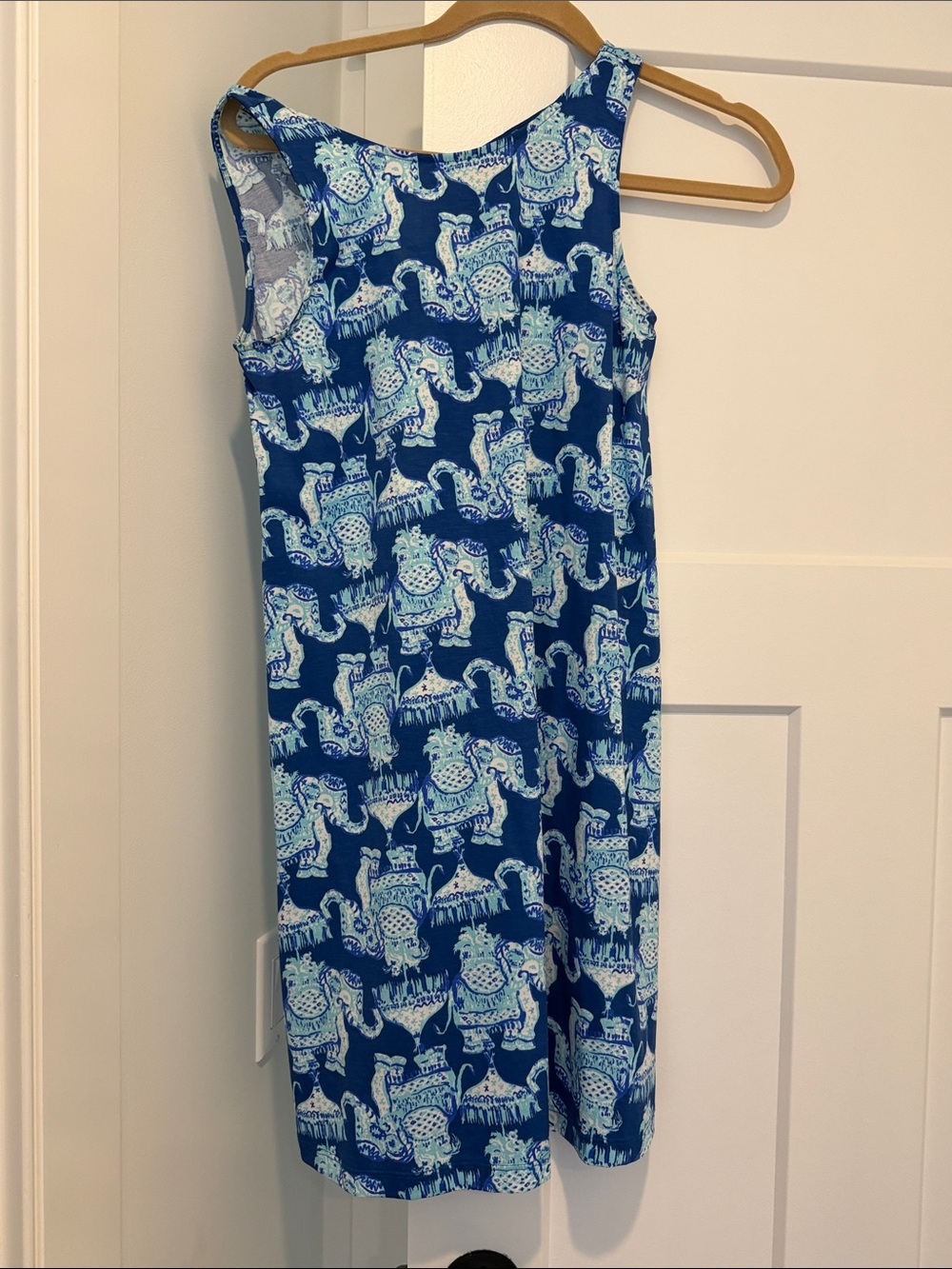 Lilly Pulitzer Royal Blue Elephant-Print Sleeveless Mini Dress